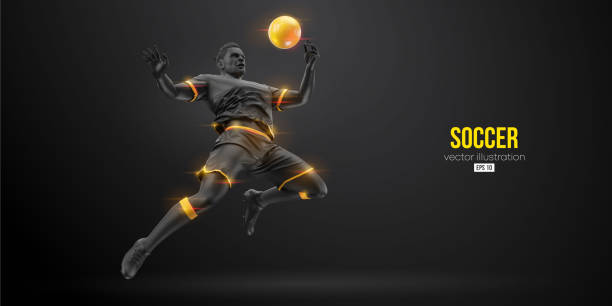 football soccer player man in action isolated black background. Vector illustration football soccer player man in action isolated black background. Vector illustration soccer soccer player goalie playing stock illustrations