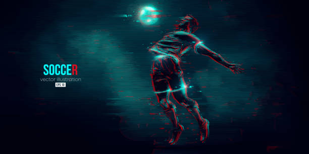 istock football soccer player man in action isolated blue background. Vector illustration 1366396896