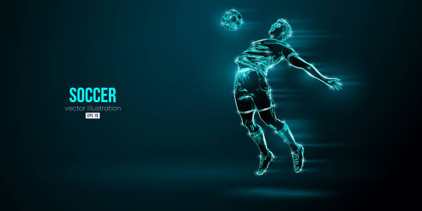 football soccer player man in action isolated blue background. Vector illustration football soccer player man in action isolated blue background. Vector illustration soccer soccer player goalie playing stock illustrations