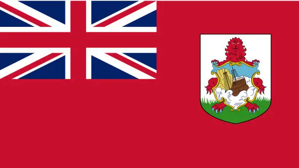 Vector illustration of National Flag of Bermuda Eps File - Bermudian Flag Vector File