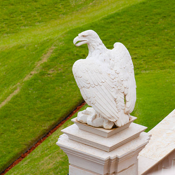 istock Statue of marble eagle in Bahai garden, Haifa 136640136