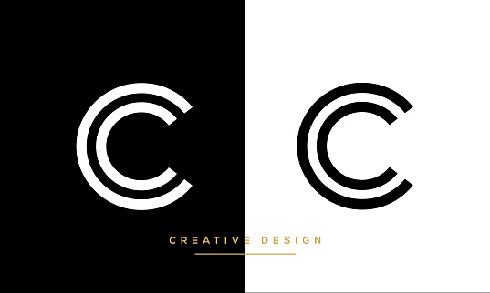 Modern abstract letter C, CC logo design. Minimal C, CC initial based icon vector