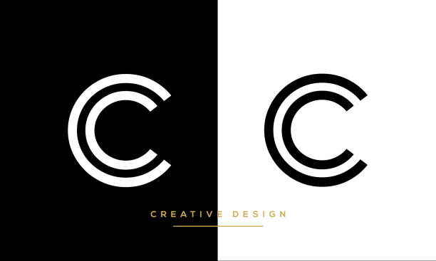 Modern abstract letter C, CC logo design. Minimal C, CC initial based icon vector Modern abstract letter C, CC logo design. Minimal C, CC initial based icon vector letter c stock illustrations