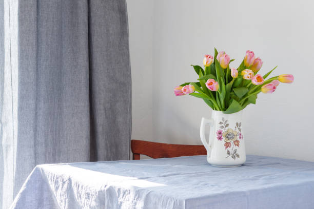 istock Spring bouquet of pink tulips 1366402974