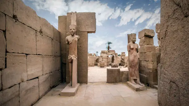 Photo of Statue of pharaoh in Karnak Temple Complex in Luxor, Egypt