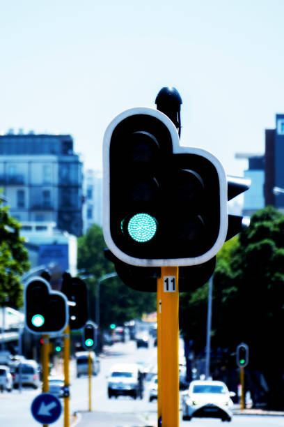 istock Green light on city traffic robots or traffic lights 1366405942