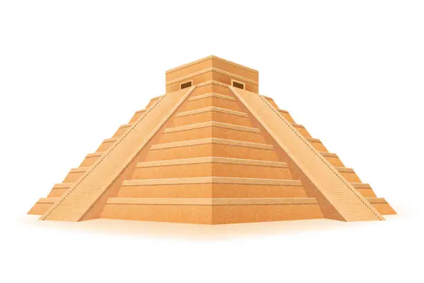 Vector illustration of ancient mayan pyramid vector illustration