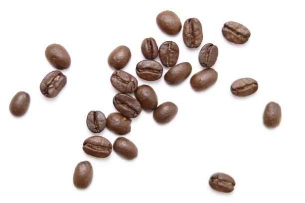 istock Brown coffee beans isolated on white background 1366408855
