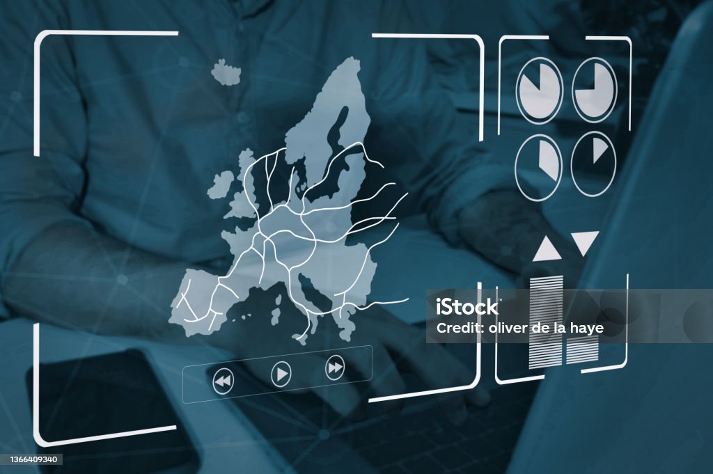 monitoring oil gas network europe - Royalty-free Noord-Europese Gasleiding Stockfoto