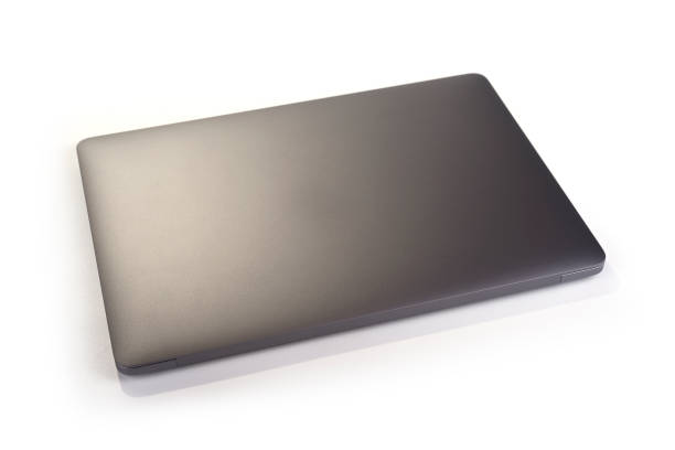 istock Branded Modern slim laptop on a white background. Ultra slim notebook. 1366409549