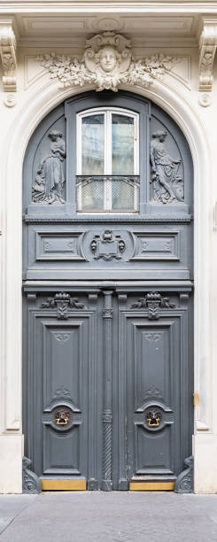 istock Paris, an ancient wooden door 1366410606