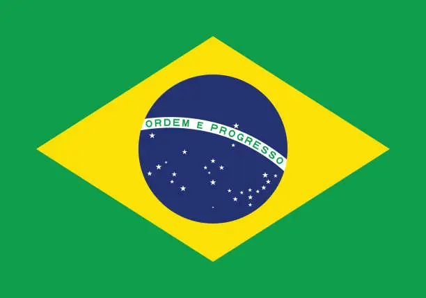 Vector illustration of Brazil National Flag Vektor Illustration