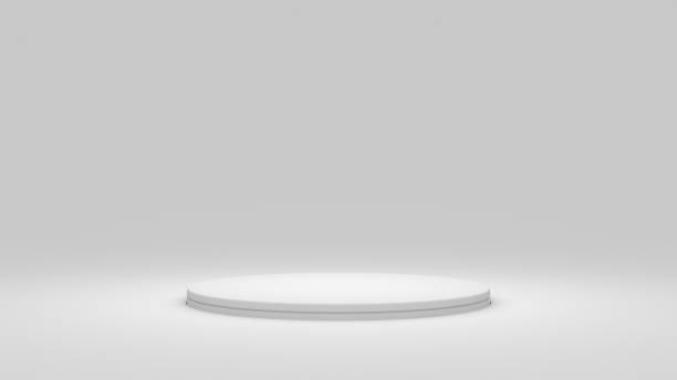 istock Abstract minimal scene with geometric forms. roller podium on white background. product presentation, mock up, product show, podium, stage pedestal or platform. 1366416540