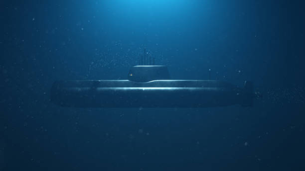 istock submarine in the sea with water bubble background. 3d rendering 1366416726