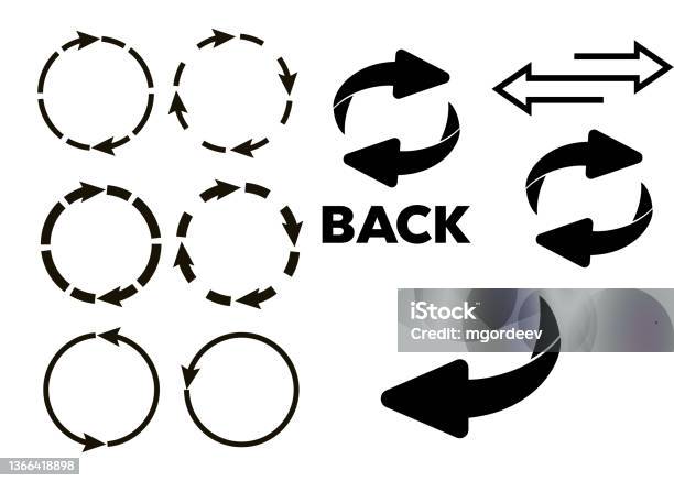 Rotating Circular Cyclic Arrows Recurrence Sign Flip Over Or Turn Arrow ...