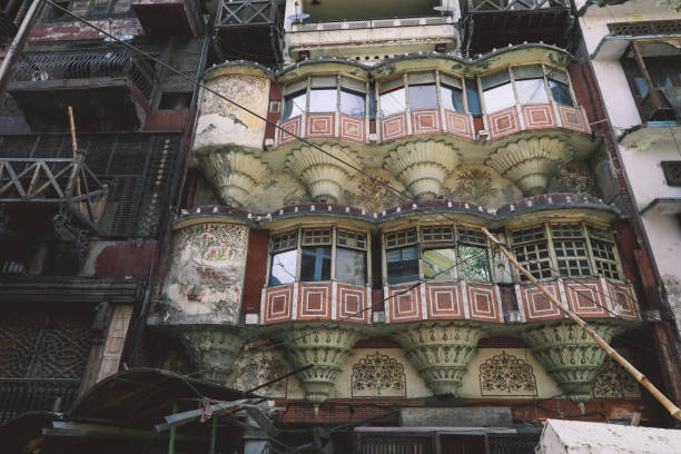 istock Colorful and Bright Balcony in Traditional Eastern Patterns 1366420032