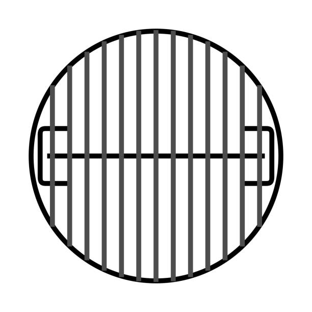 Steak and barbecue grill grate illustration. Image for advertising and parties. Steak and barbecue grill grate illustration. Image for advertising and parties. Cooking equipment. metal grate stock illustrations