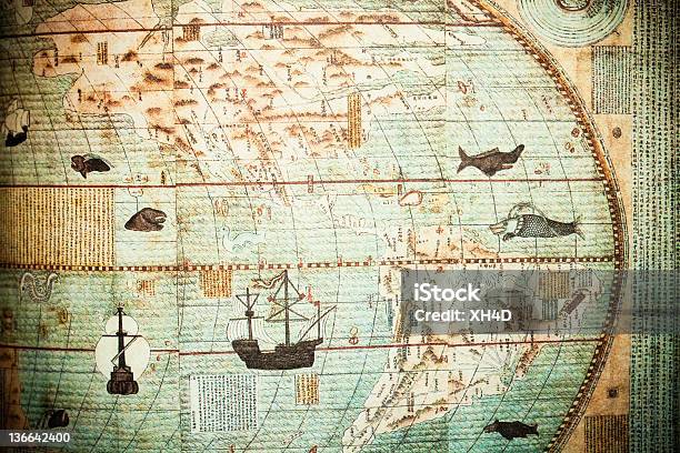Chinês Antigo Mapa Do Mundo - Fotografias de stock e mais imagens de Carta Marítima - Carta Marítima, Cultura Chinesa, Mapa
