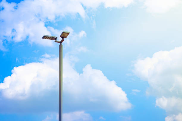 istock A led solar lamp on street with there is the blue sky. 1366426434