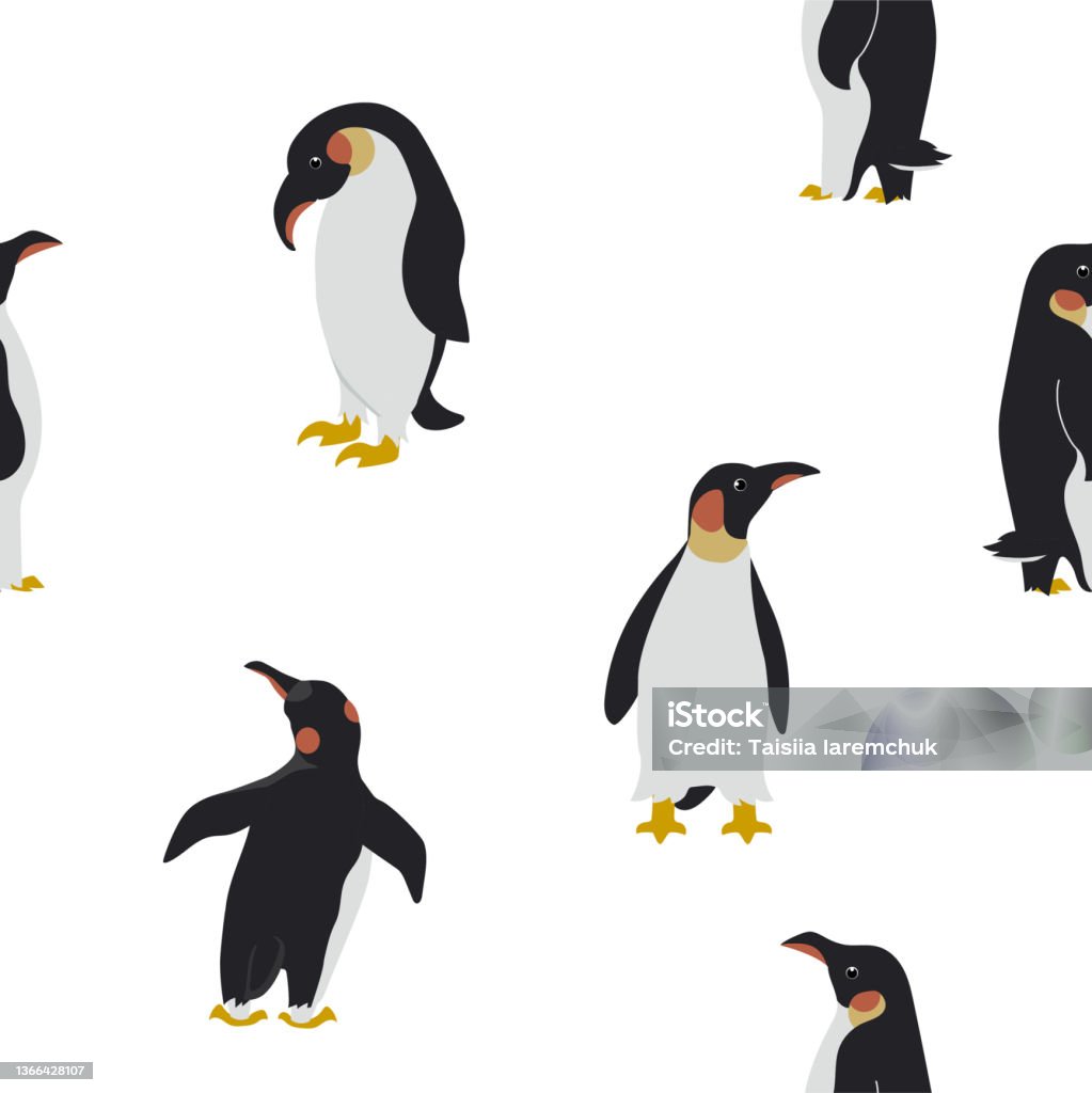 Penguin Stack Vector Penguin Pattern Vector Seamless Texture Stock Illustration - Download ...