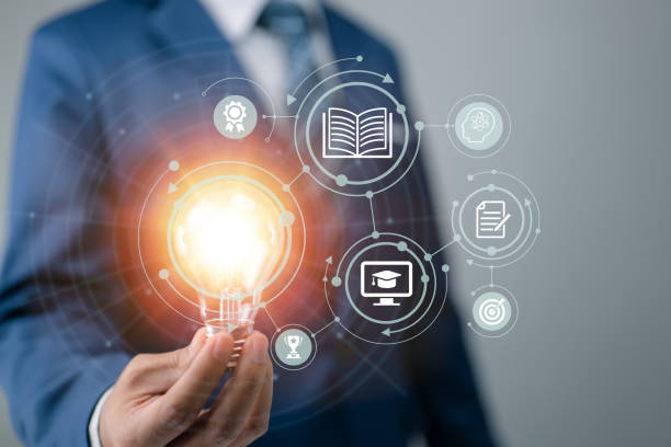istock E-learning concept with a person holding a light bulb 1366428117