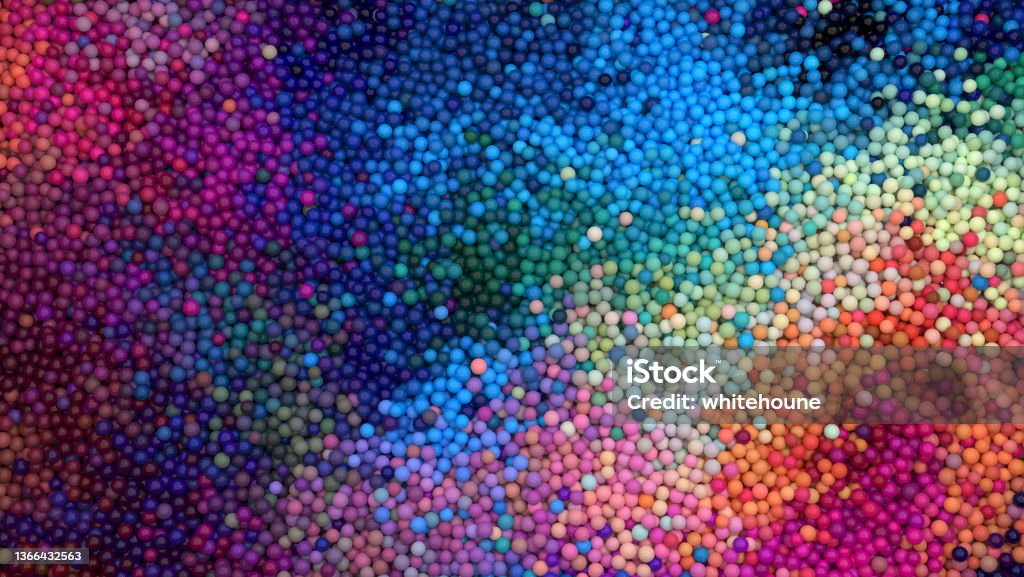 Abstract multicolored background with thousands of small balls High resolution detailed 3D rendered abstract multicolored background texture with many small funny balls Plastic Stock Photo