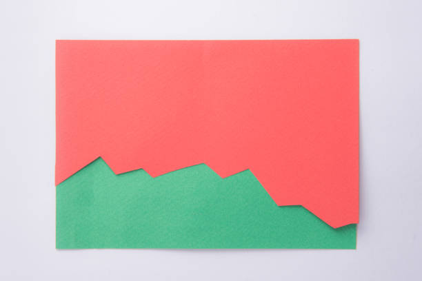 istock Red business graphic isolated over green background. 1366433421