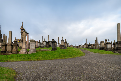 Glasgow Necropolis, Victorian cemetery alongside Glasgow Cathedral, Glasgow, Scotland