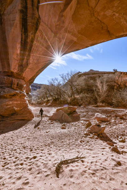 Sun shines through the sandstone curves