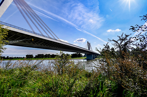 The Duesseldorf Airport Bridge is a freeway bridge of the A44 over the Rhine near Düsseldorf and Meerbusch