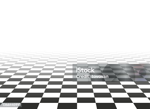 istock Black and white cells in perspective. Abstract background with copy space 1366445910