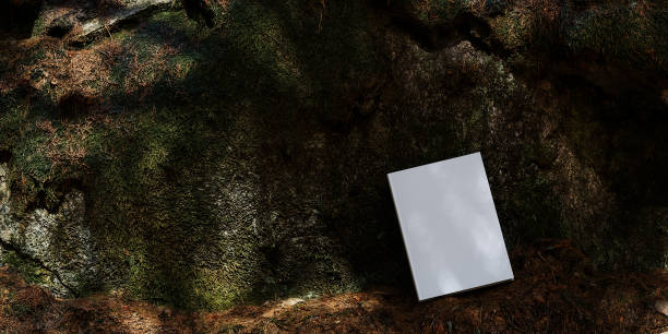 istock Blank book mockup placed on vegetation, notebook mockup. mockup on nature background 04 1366446280