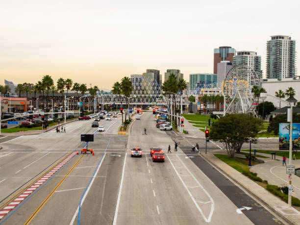 istock Long beach road In California 1366448307
