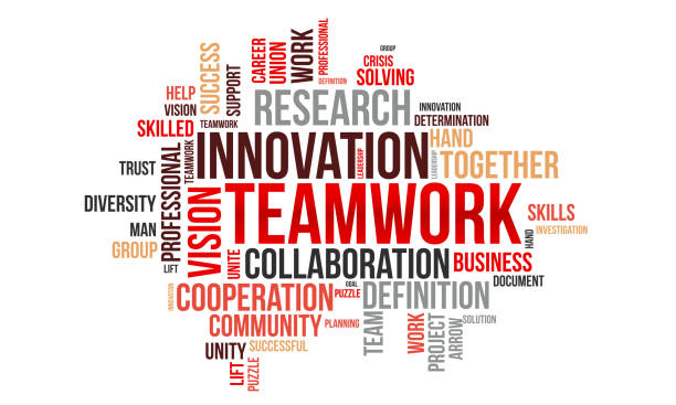 Teamwork word cloud template. Business concept vector background. Teamwork word cloud template. Business concept vector background. word cloud stock illustrations