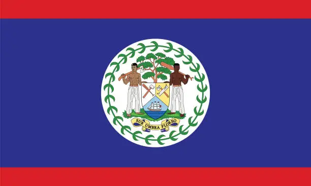 Vector illustration of Belize National Flag Vektor Illustration