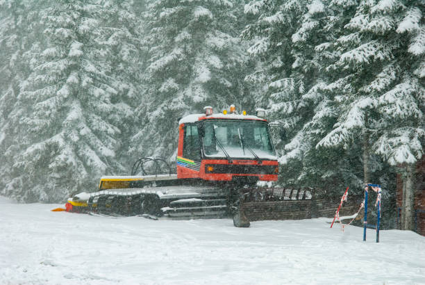 Çankırı, Ilgaz - April 1, 2007: The snowcat is waiting at the Ilgaz Ski Center.