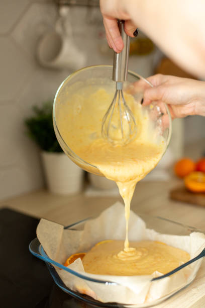 istock a woman pours the dough into a mold 1366455203
