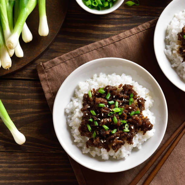 istock Korean ground beef and rice bowls 1366456541