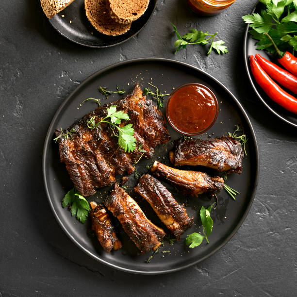 istock Spicy grilled spare ribs 1366456563