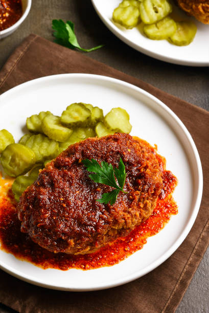 istock Nashville style hot chicken with pickle 1366456639