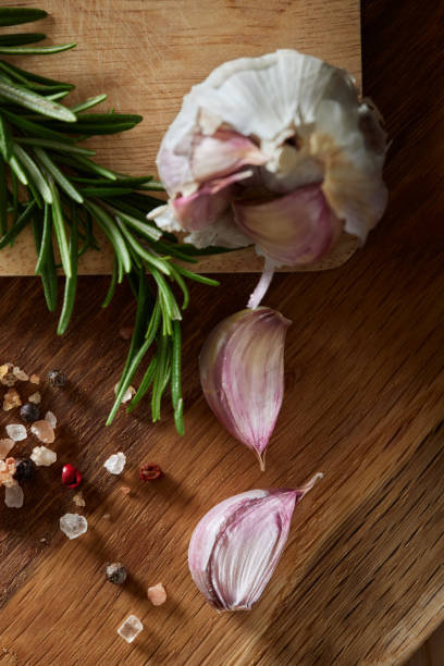 istock Garlic, sea salt and colored peppercorns 1366462193
