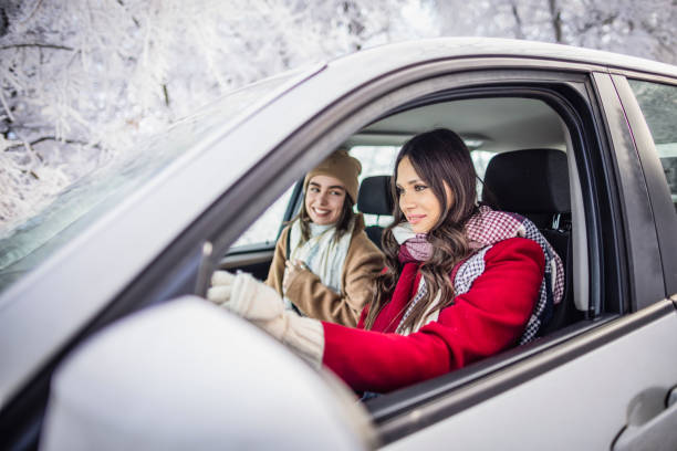 istock Young women on a winter road trip 1366462216