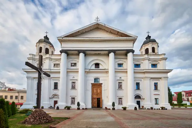 Old ancient catholic St Stanislaus Church, Mogilev, Belarus.