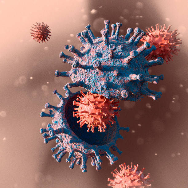 istock Covid-19 seen under the microscope. Virus variant, coronavirus, spike protein. SARS-CoV-2, 3d rendering 1366466280