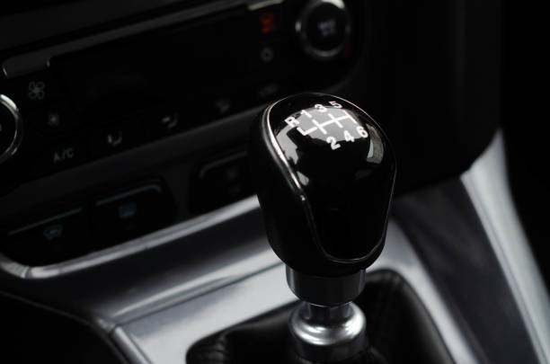 istock Car gearshift knob. Six-speed transmission 1366469126