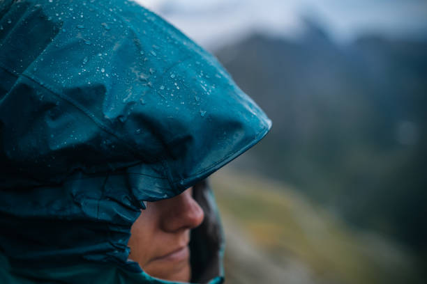 istock Portrait of trail runner in raincoat 1366472641