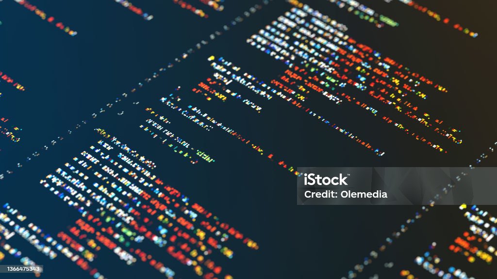 Abstract Program Code On The Digital Display Stock Photo - Download ...
