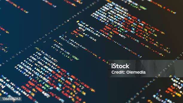 Abstract Program Code On The Digital Display Stock Photo - Download ...