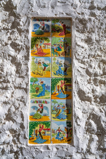 Marbella downtown ceramic tiles hand painted on the streets Old Town in Costa del Sol of Malaga in Andalusian Spain