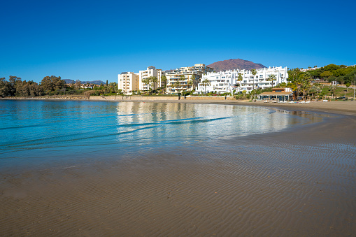 Estepona beach Playa del Cristo beautiful Beach in costa del Sol of Malaga in Andalusia Spain